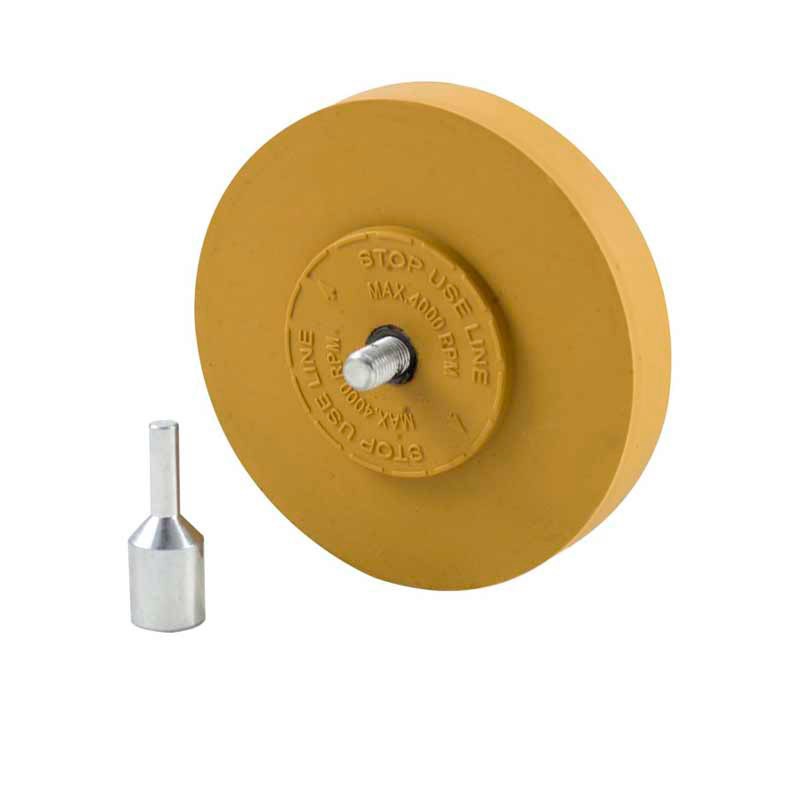 Disco de caucho quita adhesivos con soporte adaptador