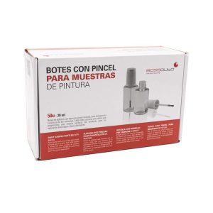 Botes con pincel para muestras de pintura Bossauto 50u 20ml